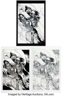 Josh Medors Frank Frazetta‘s Sorcerer #1 Variant and Unused Covers Original Art Group of 2 (Image, 2009). (Total: 3 Original Art)