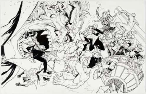 Andy MacDonald - Marvel Heroes vs. Mephisto Illustration Original Art (2012).