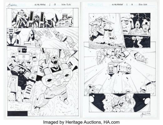 Guido Guidi The Transformers: All Hail Megatron #2 Story Pages 13-14 Original Art (IDW, 2008). (Total: 2 Original Art) | Heritage
