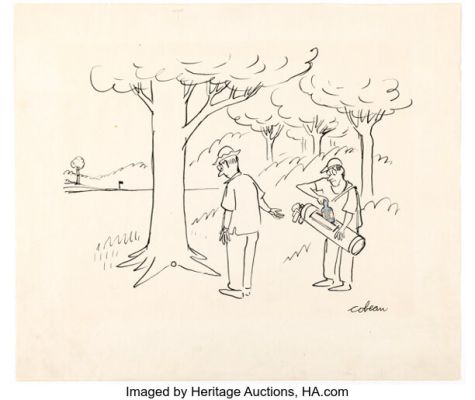 Sam Cobean The New Yorker Single Panel Gag Cartoon Illustration Original Art (Condé Nast Publ., 1952). | Heritage