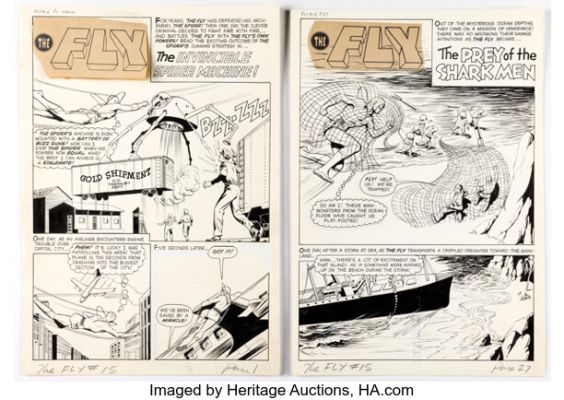 John Rosenberger Adventures of the Fly #15 Story Pages Original Art Group of 2 (Archie, 1961). (Total: 2 Original Art) | Heritage