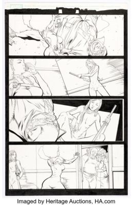 Khari Evans and Jimmy Palmiotti Daughters of the Dragon #2 Story Page 7 Original Art (Marvel, 2006).