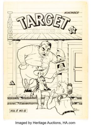 Al Fago Target Comics #v6#8 (64) Cover Original Art (Curtis, 1945). | Heritage