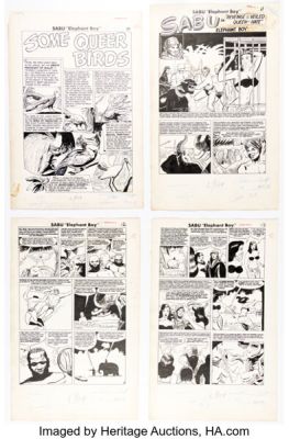 Joe Orlando and Art Peddy (team attributed) Red Circle Comics #4 SABU Complete Stories Original Art Group of 7 (Rural Home/Fox, c. 1950). (Total: 7 Original Art) | Heritage