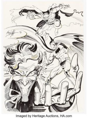 Norm Breyfogle - Batman, Joker, and The Demon Specialty Illustration Original Art (1991). | Heritage