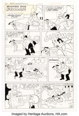 Warren Kremer and Jacqueline Roettcher (team attributed) Richie Rich Jackpots #20 Dollar Complete 1-Page Story Original Art (Harvey, 1975). (Total: 2 Original Art) | Heritage