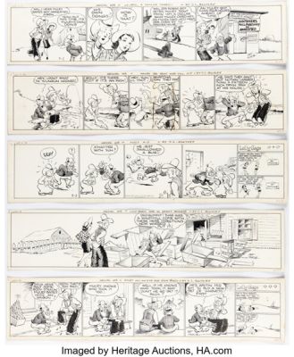 Art Huhta Mescal Ike Consecutive Daily Comic Strip Original Art Group of 6 (Bell Syndicate, 1939). (Total: 7 Original Art) | Heritage