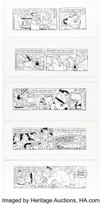 Karen Machette The Flintstones Daily Comic Strips Original Art Group of 5 (Editors Press Service, 1994). (Total: 5 Original Art) | Heritage