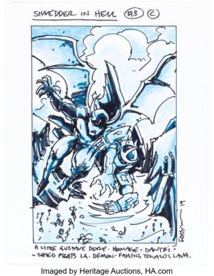 Kevin Eastman Teenage Mutant Ninja Turtles: Shredder in Hell #3 Preliminary Variant Cover Original Art (IDW, 2019). (Total: 3 Items) | Heritage