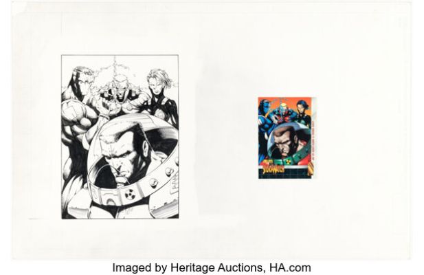 Scott Clark and Trevor Scott Stormwatch Trading Card Illustration Original Art (Aegis, 1993). | Heritage