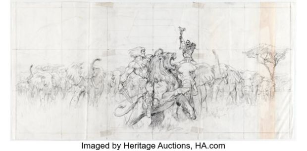 Earl Norem He-Man and the Masters of the Universe Magazine Summer 1988 Cover and Poster Painting Preliminary Original Art (Telepictures, 1988). | Heritage