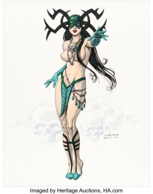 Joseph Michael Linsner - Topless Hela Specialty Pin-Up Illustration Original Art (2012). | Heritage