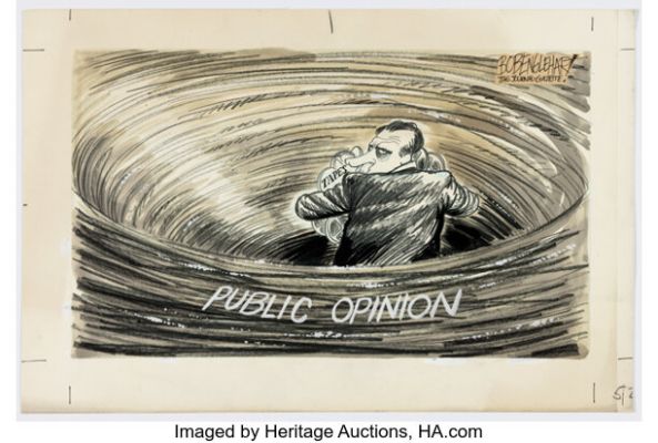 Bob Englehart - Nixon and Watergate Editorial Cartoon Illustration Original Art (Fort Wayne Journal-Gazette, 1973).