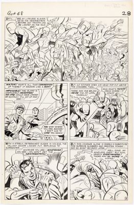 Jack Kirby and Mike Esposito (as Mickey Demeo) Tales to Astonish #68 Hulk Story Page 8 Original Art (Marvel, 1965).