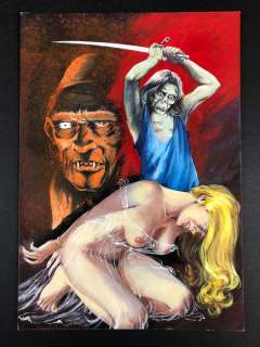 Il Vampiro #7 - cover originale "Un tuffo nel sangue" - Page volante - (1975) | Catawiki