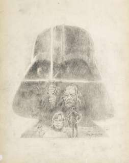 A Tom Jung Star Wars: Episode IV - A New Hope original concept artwork of Darth Vader for the style A one sheet poster