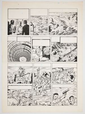 Martin (Jacques)... | MARTIN (Jacques) - Lefranc, planche n°56 à l’encre... | Tessier Sarrou