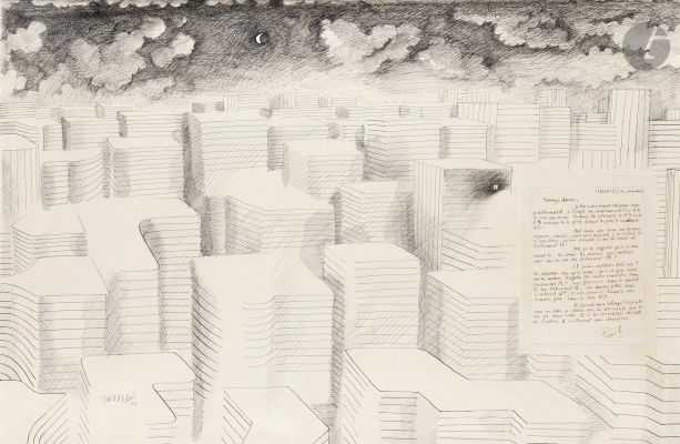 Jean-Jacques Sempé... | Lot 317 - Jean-Jacques SEMPÉ (1932 - 2022) Lettre de Paul à Solange,... | Ader Paris