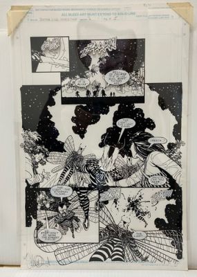 Doctor Who Original Comic Art by Charlie Adlard Tom Baker Sarah Vortis Menoptera