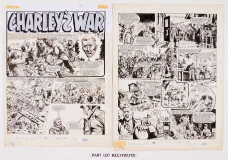 Charleys War: 3 original consecutive artworks (1981) by Joe Colquhoun… | Comic Book Auctions ltd