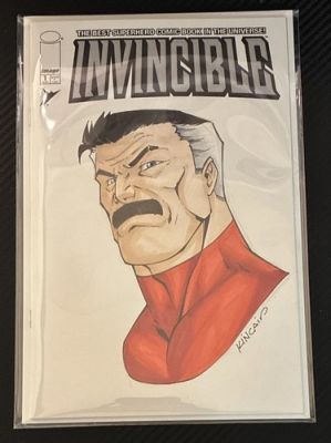 Invincible #1 Omni-Man Original Sketch 1 of 1 Cover Hard Signed Ryan Kincaid | eBay US (Buy It Now)