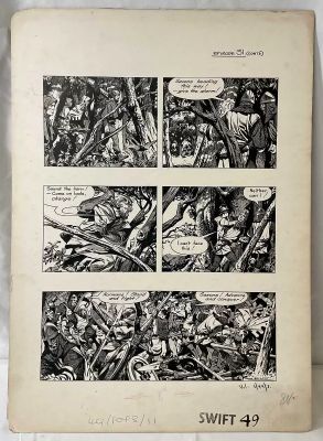 Lot 450 - FRANK BELLAMY - Original comic book art for SWIFT volume 3 #49 (1956, Hulton Press) by FRANK BELLAMY | Excalibur Auctions