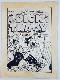 Simon & Chester Gould - Original Cover Art - Harvey Comics #58: Dick Tracy - Loose page - First edition - (1952) | Catawiki