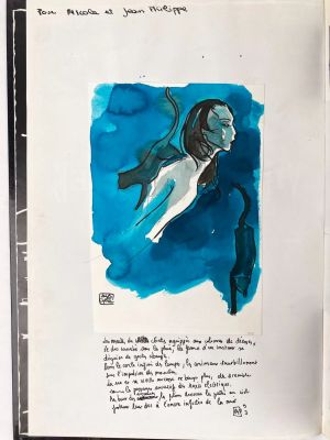 Alagbe Yvan Dessin... | Lot 45 - ALAGBE Yvan Dessin original collé sur l’album Ville... | Vermot et Associés