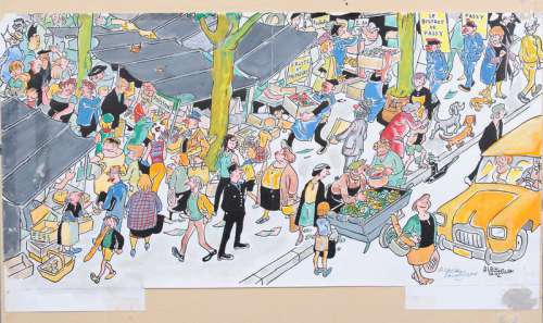 Saint-Ogan | Illustration Ã  l’aquarelle sur fond d’impression … | Banque Dessinée