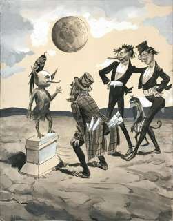 Sirti - original artwork "Viaggio nella Luna di Cretinetti e Beoncelli" - Loose page - (1930) | Catawiki