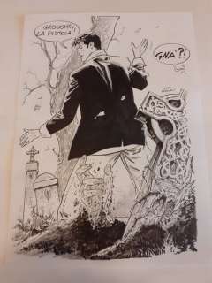Dylan Dog - illustrazione originale "L’alba dei morti viventi" - Loose page - (2019) | Catawiki