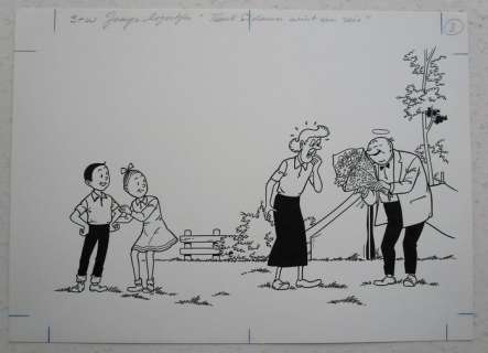 Paul Geerts - Originele pagina - Suske en Wiske jonge lezertjes - Tante sidonia wint een reis - Loose page - (1997) | Catawiki