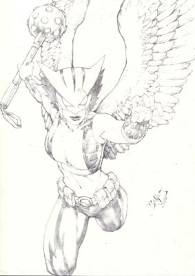 Ed Benes | Hawkgirl - 11"x17" Pencil | Ed Benes
