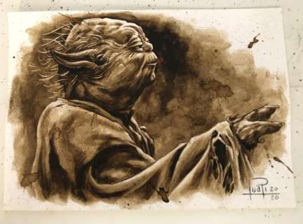 Original Coffee Painting - YODA - Original (2020) | Catawiki