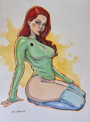 Marc Holanda | Jean Grey Pin-Up Art 9x12 | Raremarq (Buy It Now)