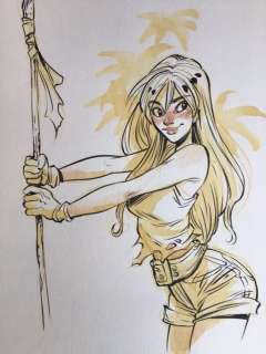 Barbucci, Alessandro - Dessin original en couleur - EkhÃ¶ monde miroir | Catawiki