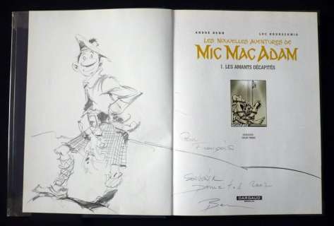 Benn André | Dédicace pleine page représentant Mic Mac Adam dans... | Vermot et Associés
