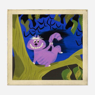 Mary Blair | Alice in Wonderland "Cheshire Cat" Concept Presentation Original Art | Landry Pop Auctions