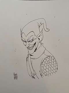 Spider-Man - Green Goblin sketch by Giuseppe Camuncoli - Loose page - First edition