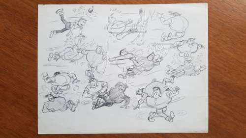 Suske en Wiske - Originele ontwerp-tekeningen/schetsen op vel - De Junglebloem - Loose page - (1969) | Catawiki