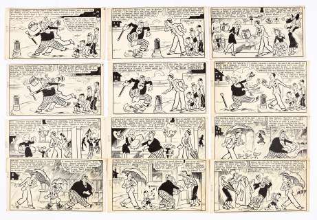 George Formby original artwork in 12 complete story panels by George Wakefield from Film Fun 16 | Comic Book Auctions ltd