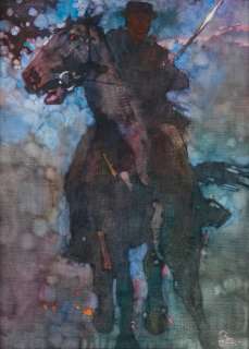 HORSEBACK RIDING BERNARD FUCHS. Charging Horseman. | Swann Galleries