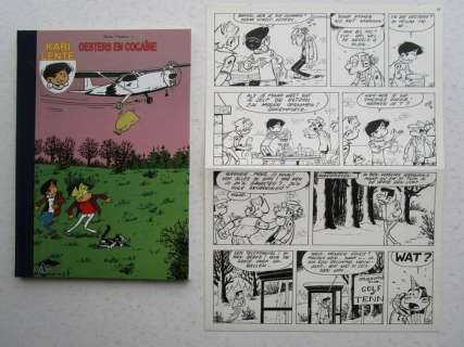 Kari Lente 11 - Originele pagina (p.17) + hardcover album - Oesters en cocaïne - First edition - (2008) | Catawiki