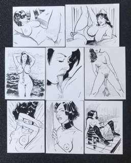 Salamanderlovers - 8 Originele, erotische tekeningen - Formaat (8x): 23 x 33 cm. - Loose page | Catawiki