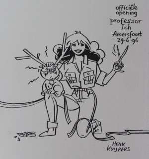 Kuijpers, Henk - Originele tekening van Franka - Opening Prof. Ich in Amersfoort - (1996) | Catawiki