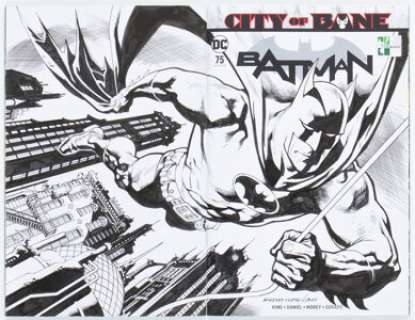Kevin Nowlan Batman #75 Wraparound Sketch Cover Variant Original Art (DC, 2019) CGC Signature Series NM/MT 9.8 - | Heritage