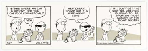 Davis, Jim | Jim Davis Garfield Daily Comic Strip Original Art dated 8-27-81 (United Feature Syndicate, 1981).... | Heritage