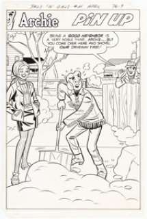 Dan DeCarlo and Rudy Lapick Archie’s Pals ’n’ Gals #51 Archie Pin-Up Illustration Original Art (Archie, 1969). | Heritage