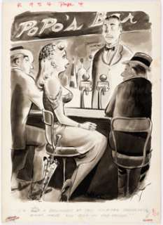 Jack Cole (as Jake) Gee-Whiz December-1961 Single Panel Gag Cartoon Illustration Original Art (Humorama, 1961)