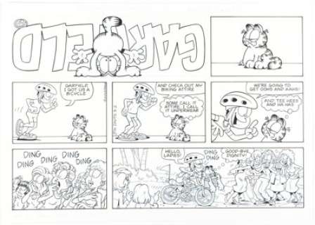 Jim Davis Garfield Sunday Comic Strip Original Art dated 3-2-03 (PAWS, 2003). | Heritage